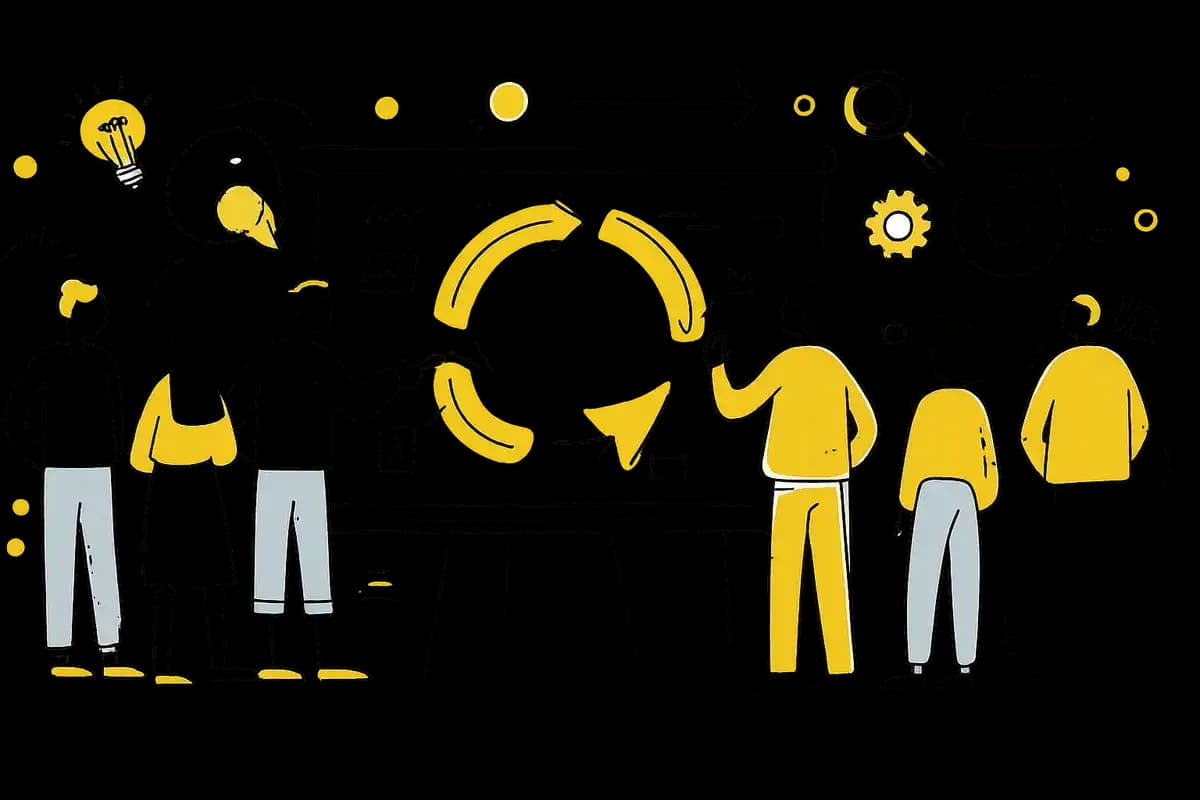 Équipe collaborant sur un processus d'automatisation